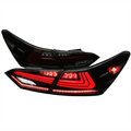 Spec-D Tuning LED TAIL LIGHTS WITH GLOSSY BLACK HOUSING AND SMOKED LENS, 2PK LT-CAM18BZLED-SQ-RS